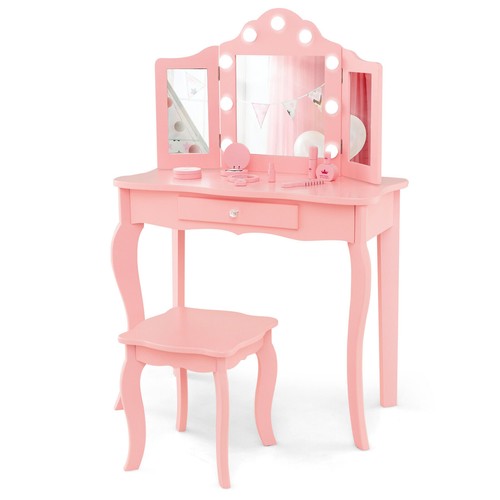 Kids makeup vanity with led - with,