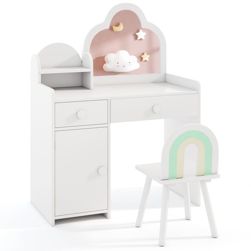 Kids vanity set with - stool, and