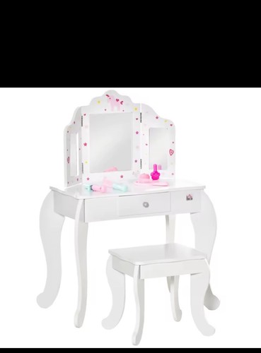 Kids vanity table and - vanity, stool