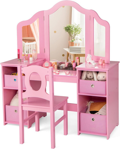 Kids vanity table and - and, stool