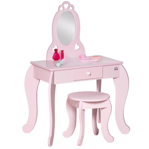 Kids vanity table - table, stool
