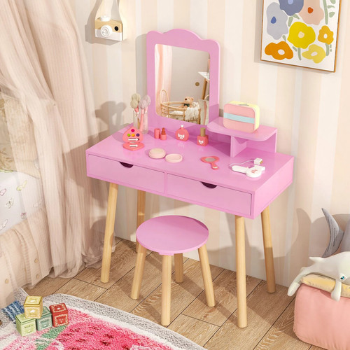 Kids vanity table and stool - kids,