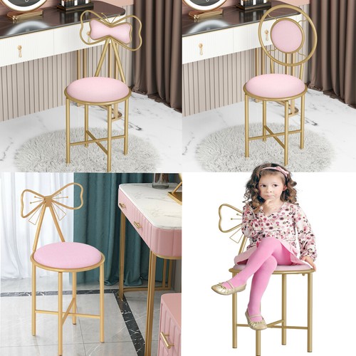 Pink velvet vanity stool - 1/2x,