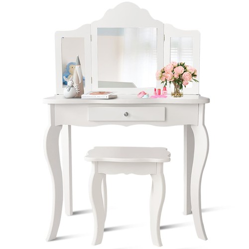 Kids vanity makeup table set - vanity,